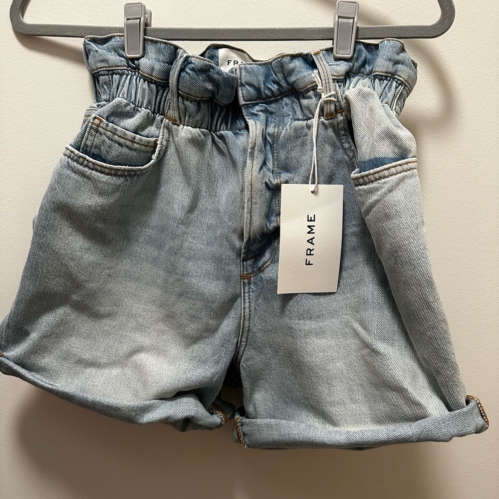Frame Paper Bag elastic waist shorts